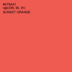 #EF5A51 - Sunset Orange Color Image